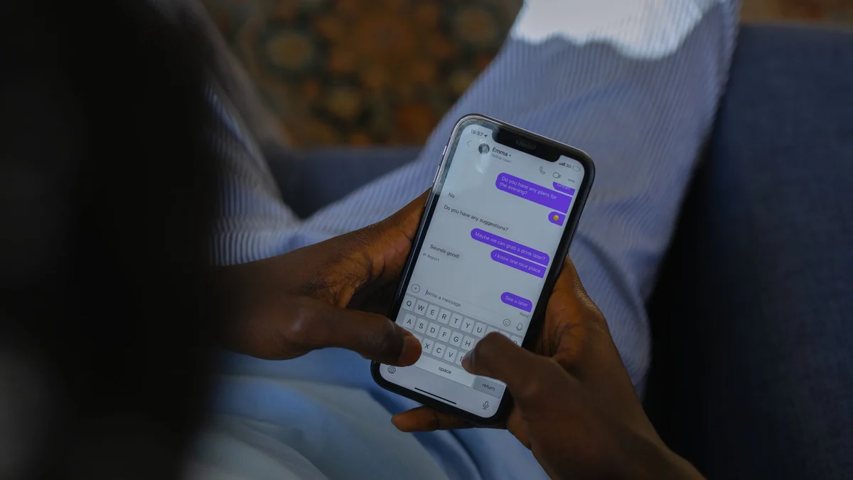 A customer messaging a business