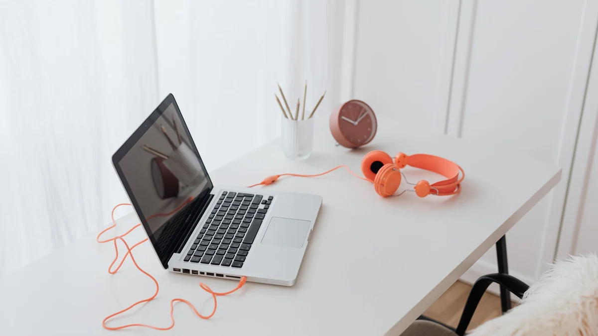 A home office in a spare room
