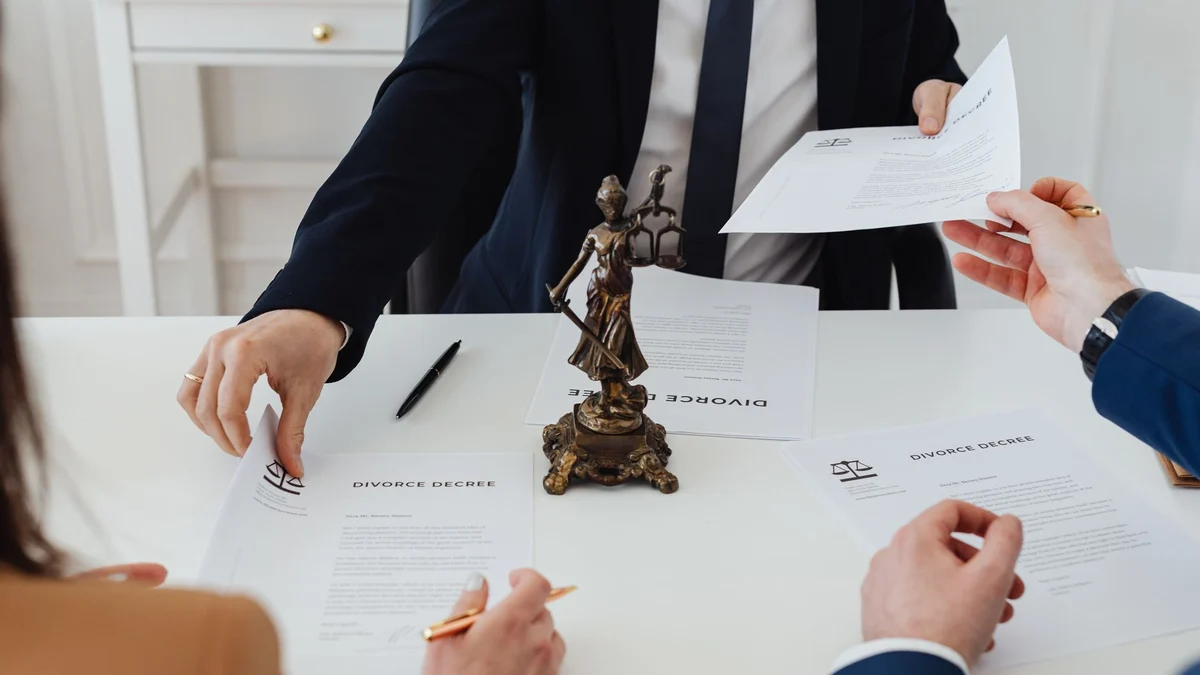 Legal documents on a desk