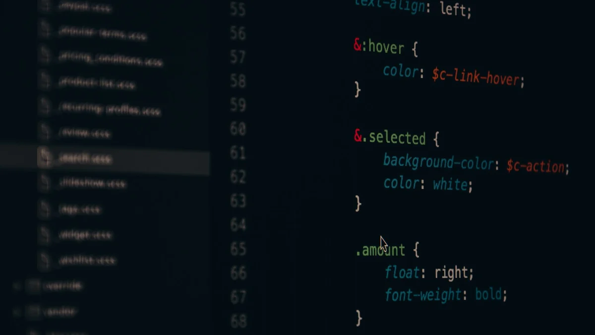 Code on screen